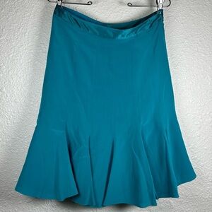 Ann Taylor Turquoise Midi Trumpet Skirt, Women’s size 0